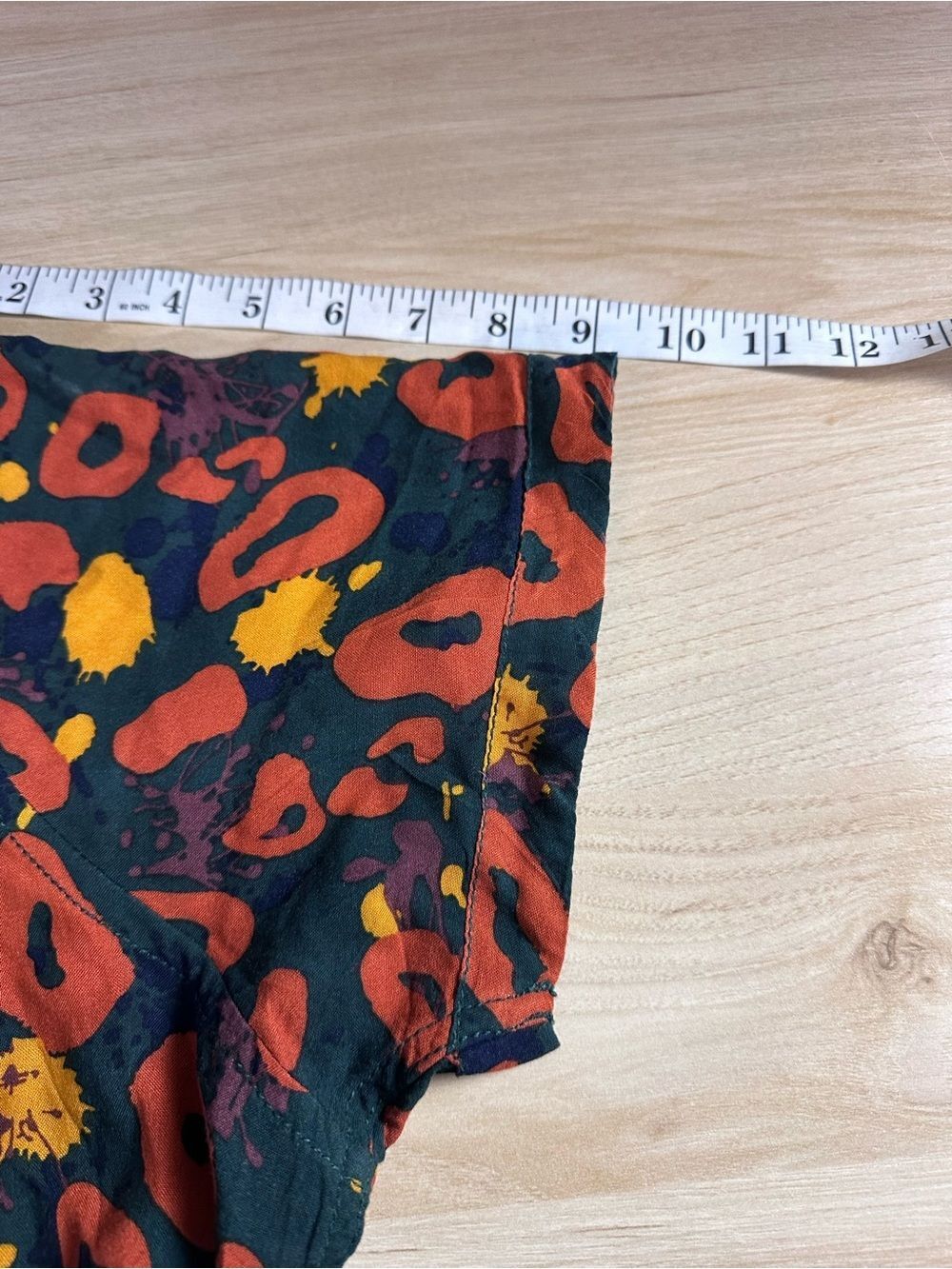INC Short-Sleeve Button Shirt with Orange & Yellow Print - Picture 9 of 10